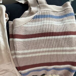 French Kiss Striped Knit Scarf